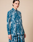 Lisa Modern Line Abstract Print Blouse