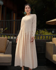 Classic Dress with Diagonal Darts | Eyelet Fabric & Cotton Lining
