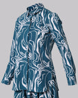 Lisa Modern Line Abstract Print Blouse