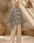 Zavia Full-Zip Batwing Poncho Blouse