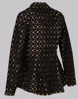 Noir Lattice Peplum Jacket