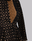 Noir Lattice Peplum Jacket