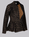 Noir Lattice Peplum Jacket