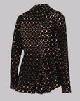 Noir Lattice Peplum Jacket