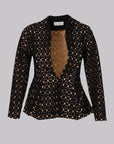 Noir Lattice Peplum Jacket