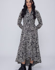Mia Wrap Lace Printed Dress | Wrinkle-Resistant & Ruffled Hem