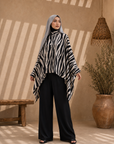 Zavia Full-Zip Batwing Poncho Blouse