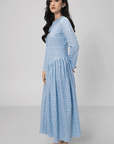 Classic Dress with Diagonal Darts | Eyelet Fabric & Cotton Lining