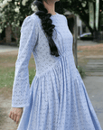 Classic Dress with Diagonal Darts | Eyelet Fabric & Cotton Lining