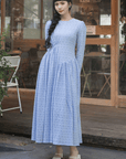 Classic Dress with Diagonal Darts | Eyelet Fabric & Cotton Lining