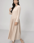 Classic Dress with Diagonal Darts | Eyelet Fabric & Cotton Lining