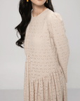 Classic Dress with Diagonal Darts | Eyelet Fabric & Cotton Lining
