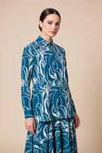 Lisa Modern Line Abstract Print Blouse