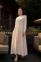 Classic Dress with Diagonal Darts | Eyelet Fabric & Cotton Lining