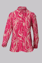 Lisa Modern Line Abstract Print Blouse
