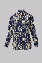 Lisa Modern Line Abstract Print Blouse