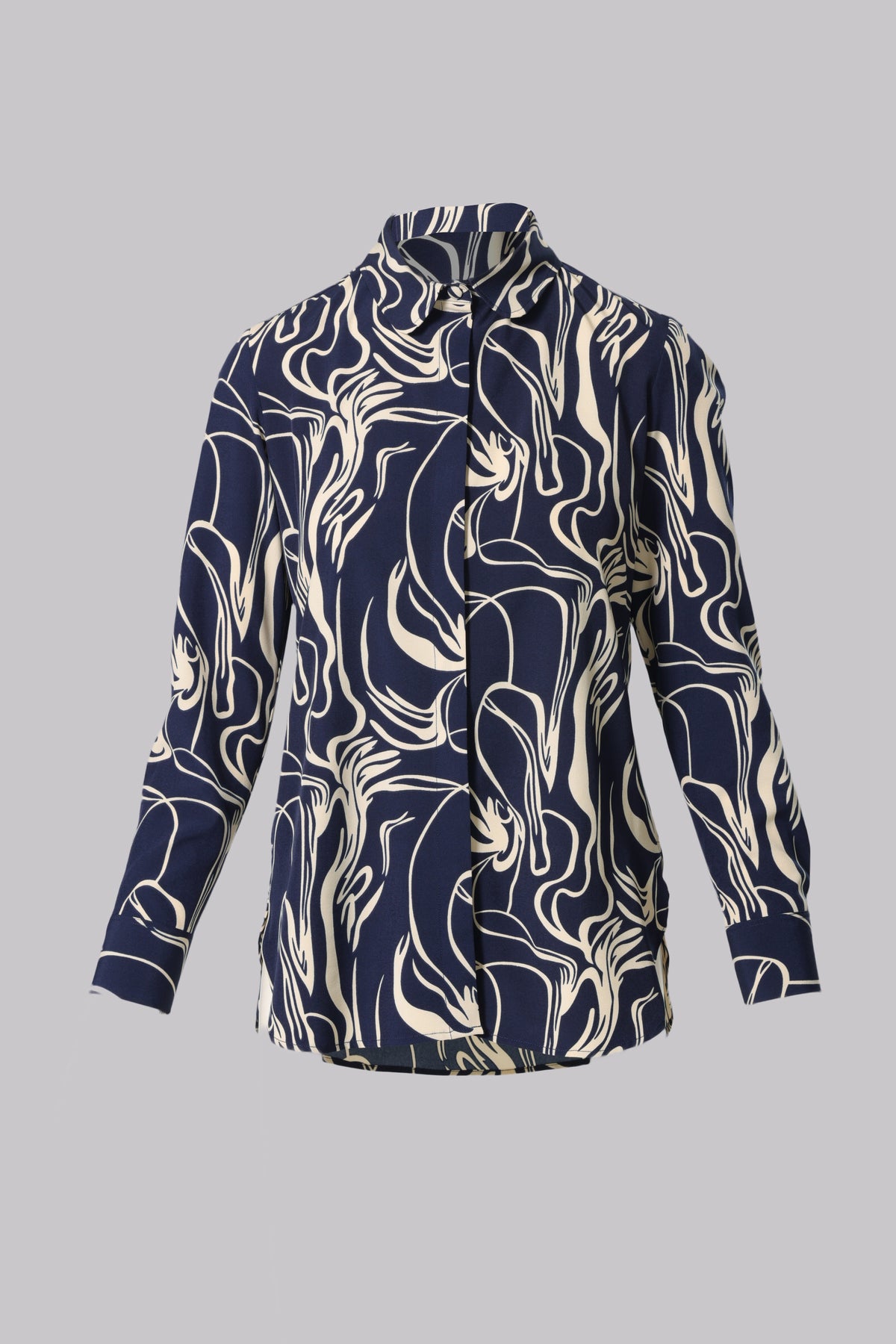 Lisa Modern Line Abstract Print Blouse