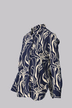 Lisa Modern Line Abstract Print Blouse