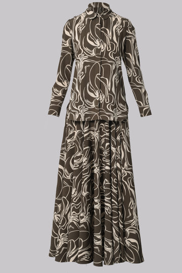 Lisa Modern Line Abstract Flare Skirt