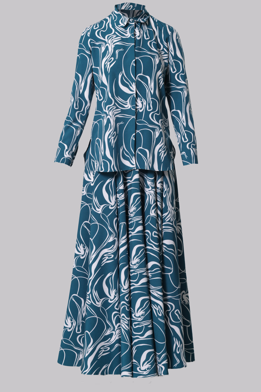 Lisa Modern Line Abstract Print Blouse