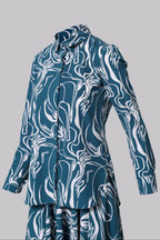 Lisa Modern Line Abstract Print Blouse