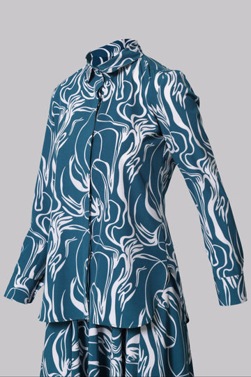 Lisa Modern Line Abstract Print Blouse
