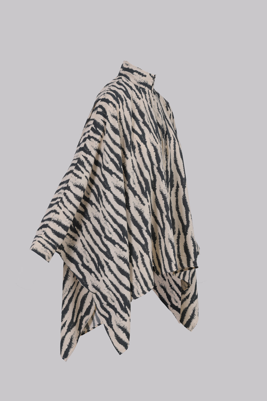 Zavia Full-Zip Batwing Poncho Blouse