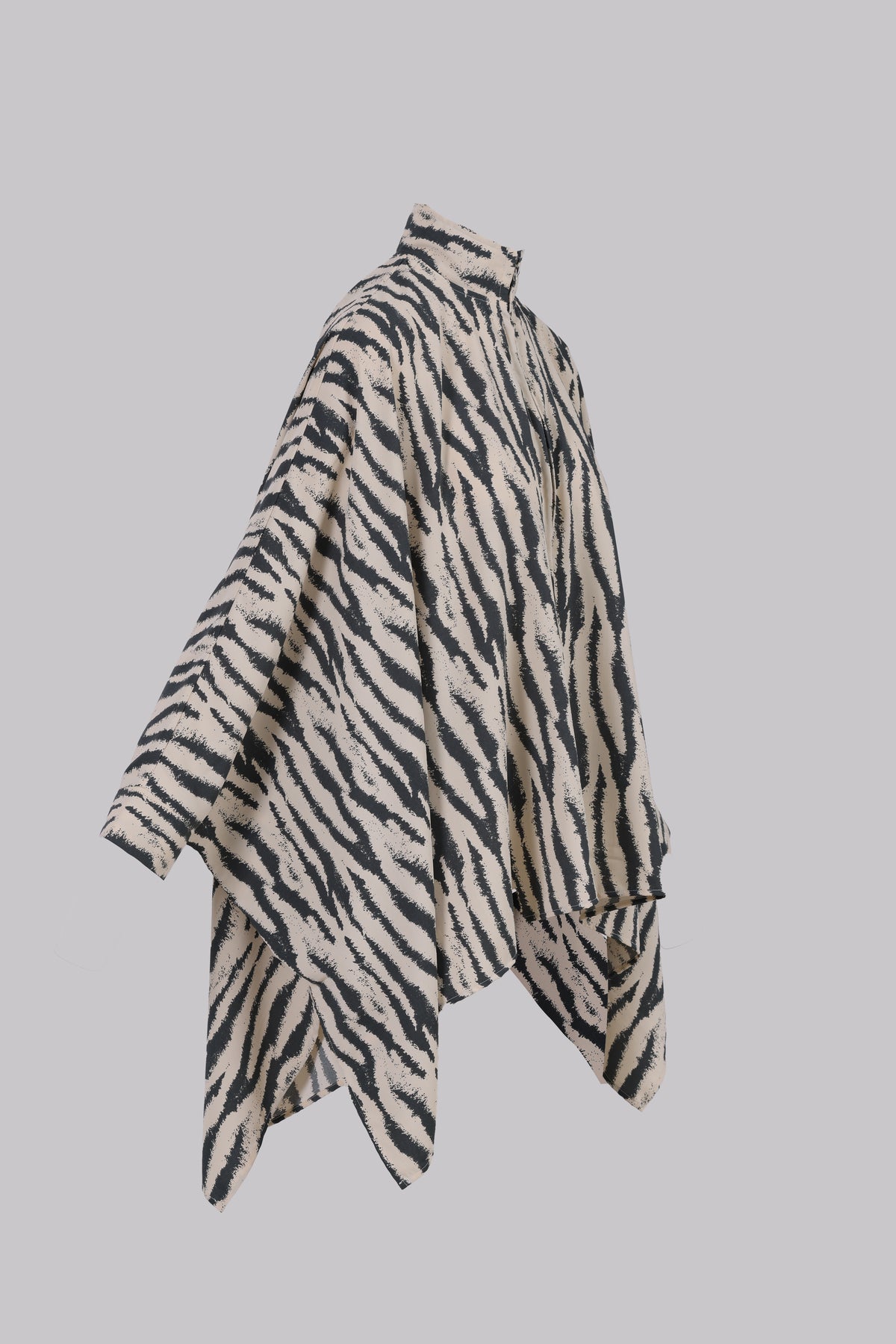 Zavia Full-Zip Batwing Poncho Blouse
