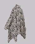 Zavia Full-Zip Batwing Poncho Blouse