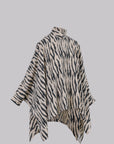 Zavia Full-Zip Batwing Poncho Blouse