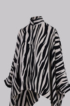 Zavia Full-Zip Batwing Poncho Blouse
