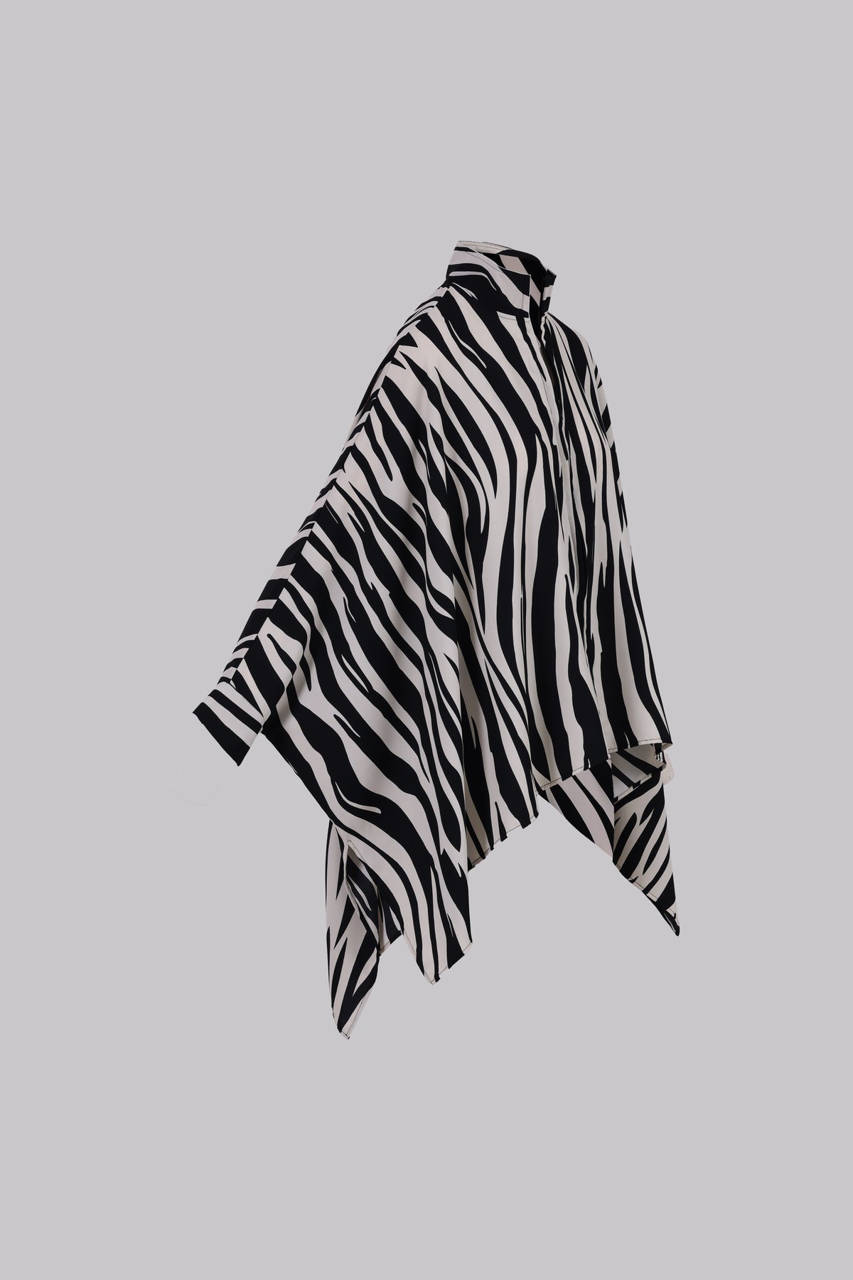 Zavia Full-Zip Batwing Poncho Blouse