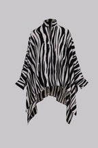 Zavia Full-Zip Batwing Poncho Blouse