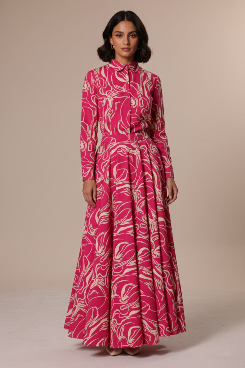 Lisa Modern Line Abstract Flare Skirt