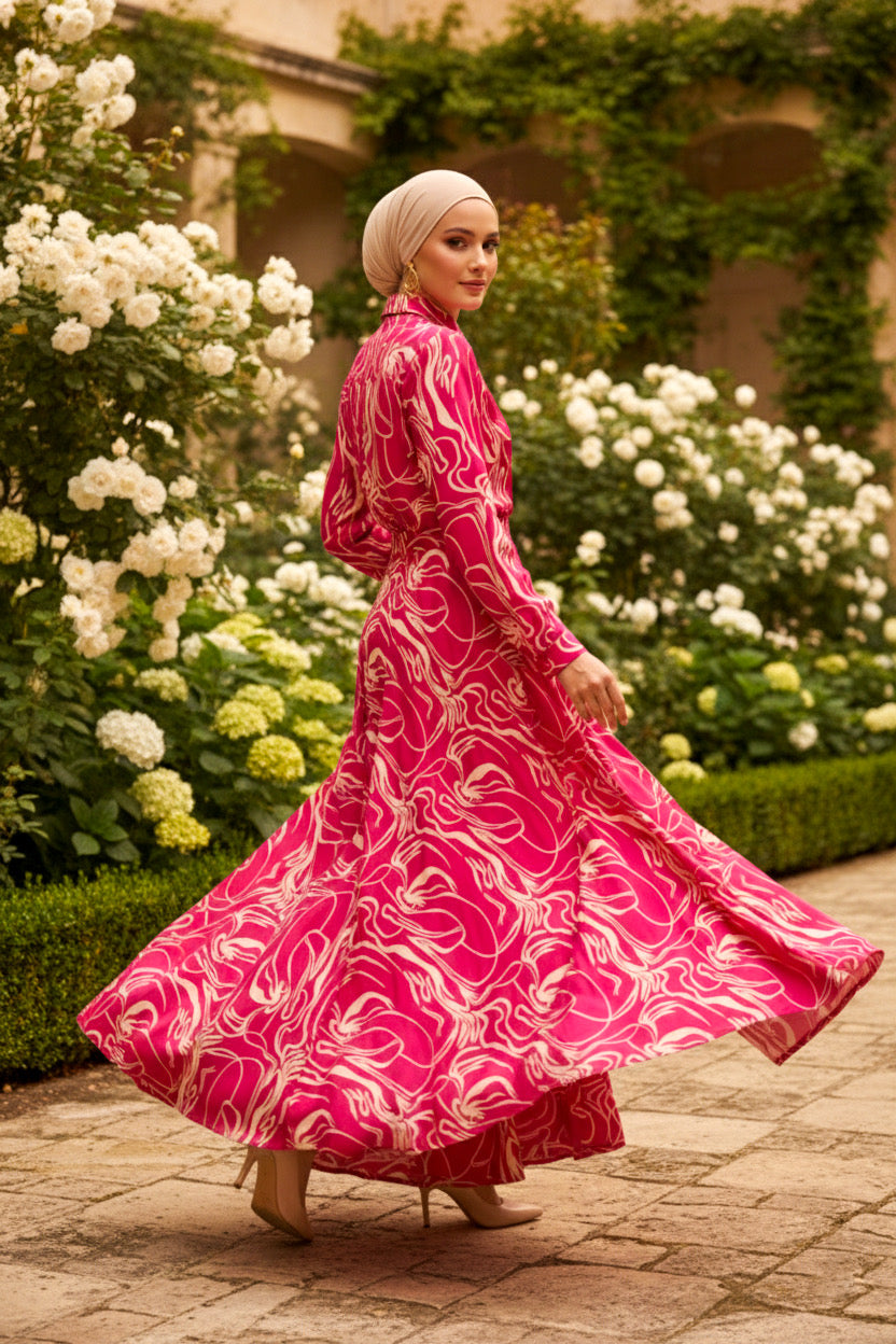 Lisa Modern Line Abstract Flare Skirt