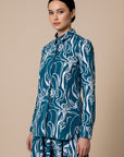 Lisa Modern Line Abstract Print Blouse