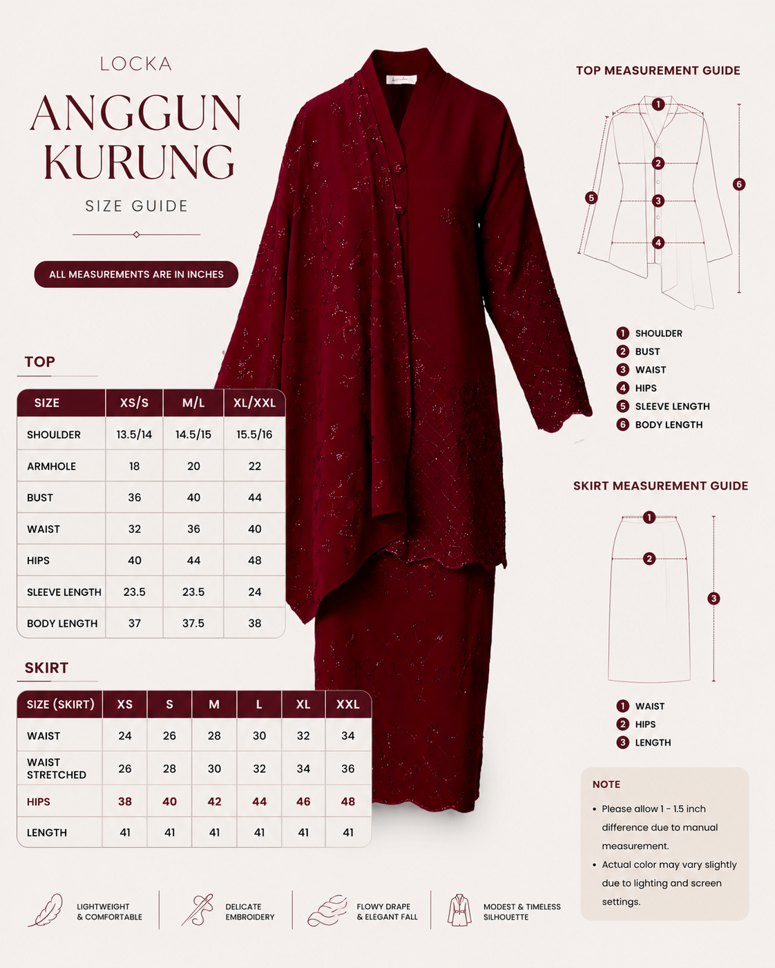 Kurung Moden Anggun Set (with Selendang)