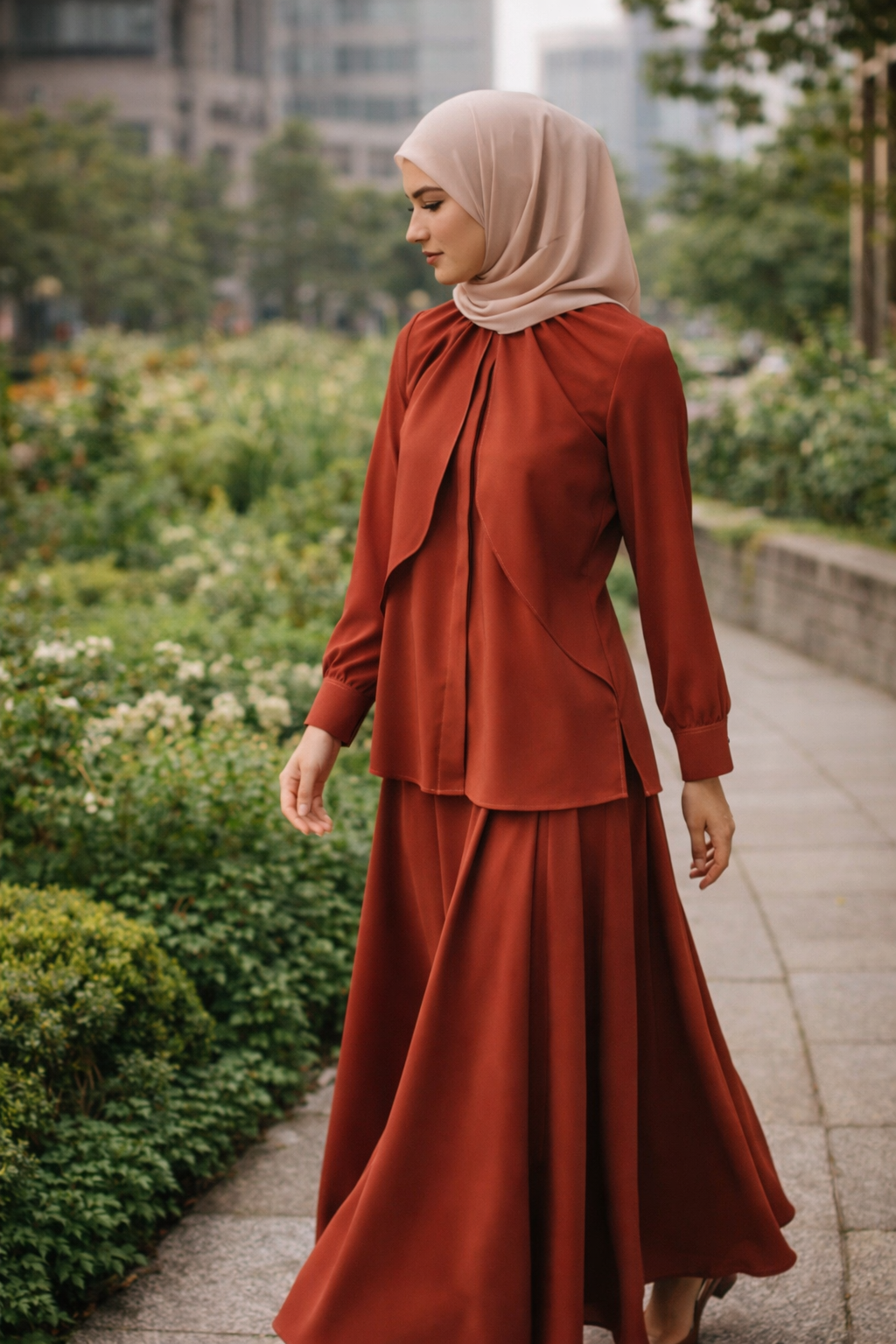 The Petals Bias Cut Flare Skirt