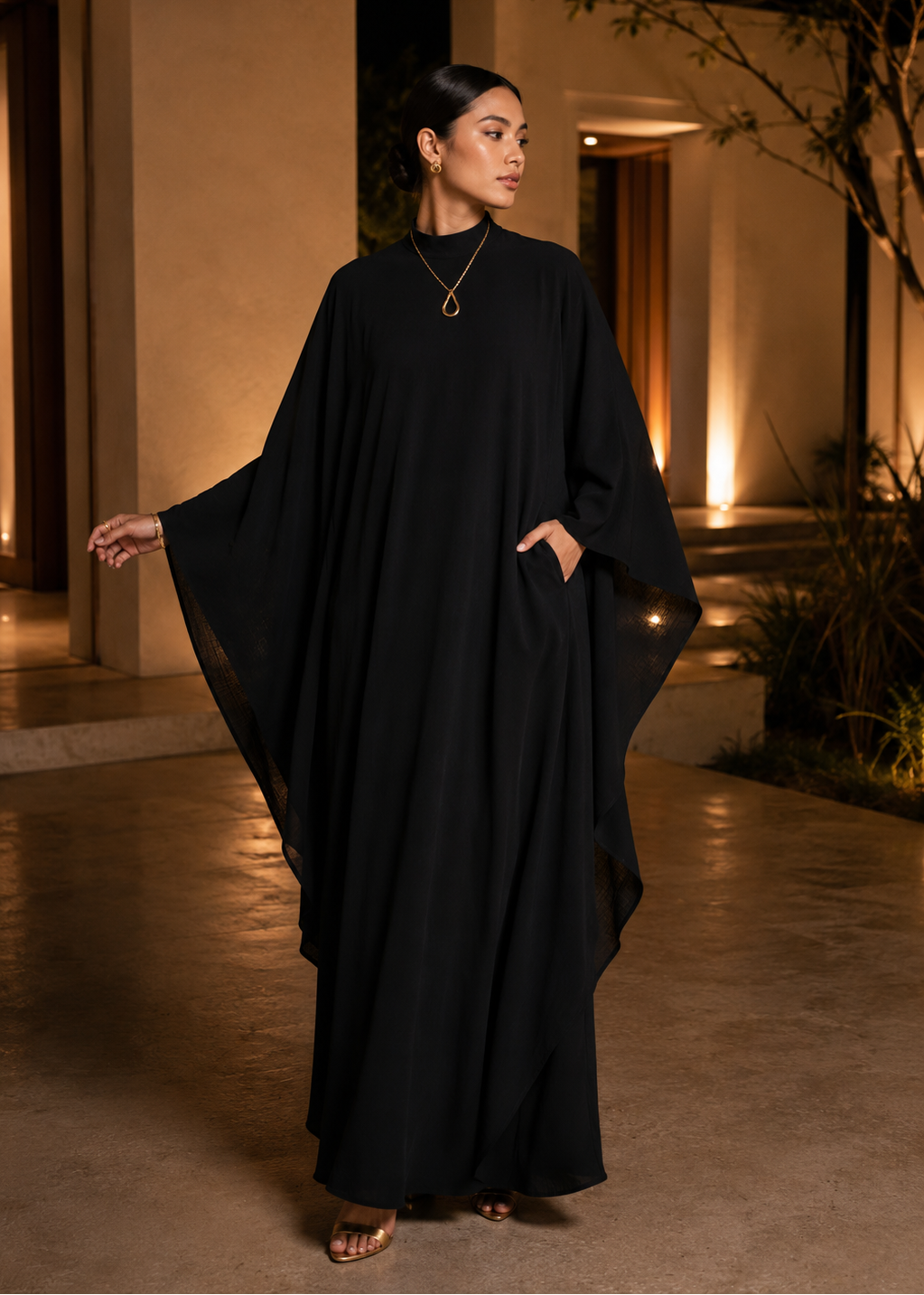 Aruna Blend Linen Blend Kaftan