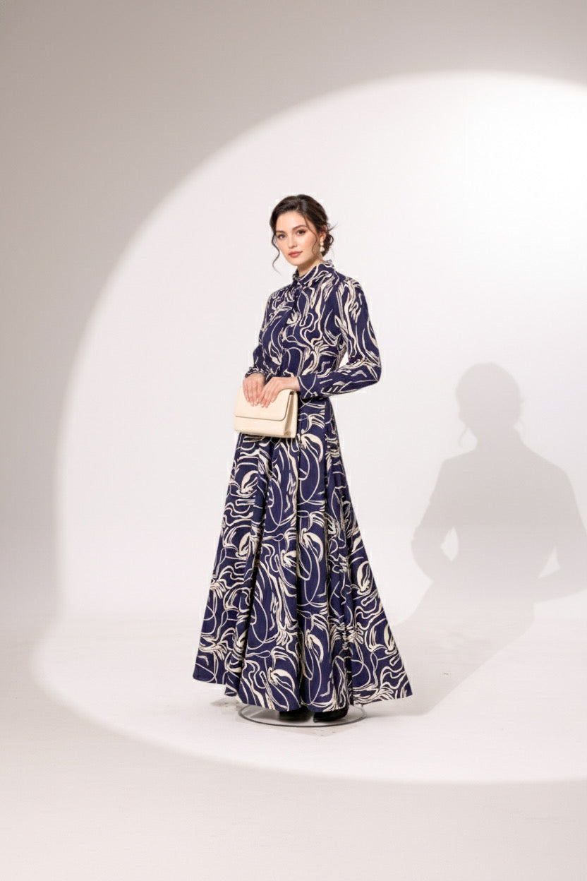 Lisa Modern Line Abstract Flare Skirt