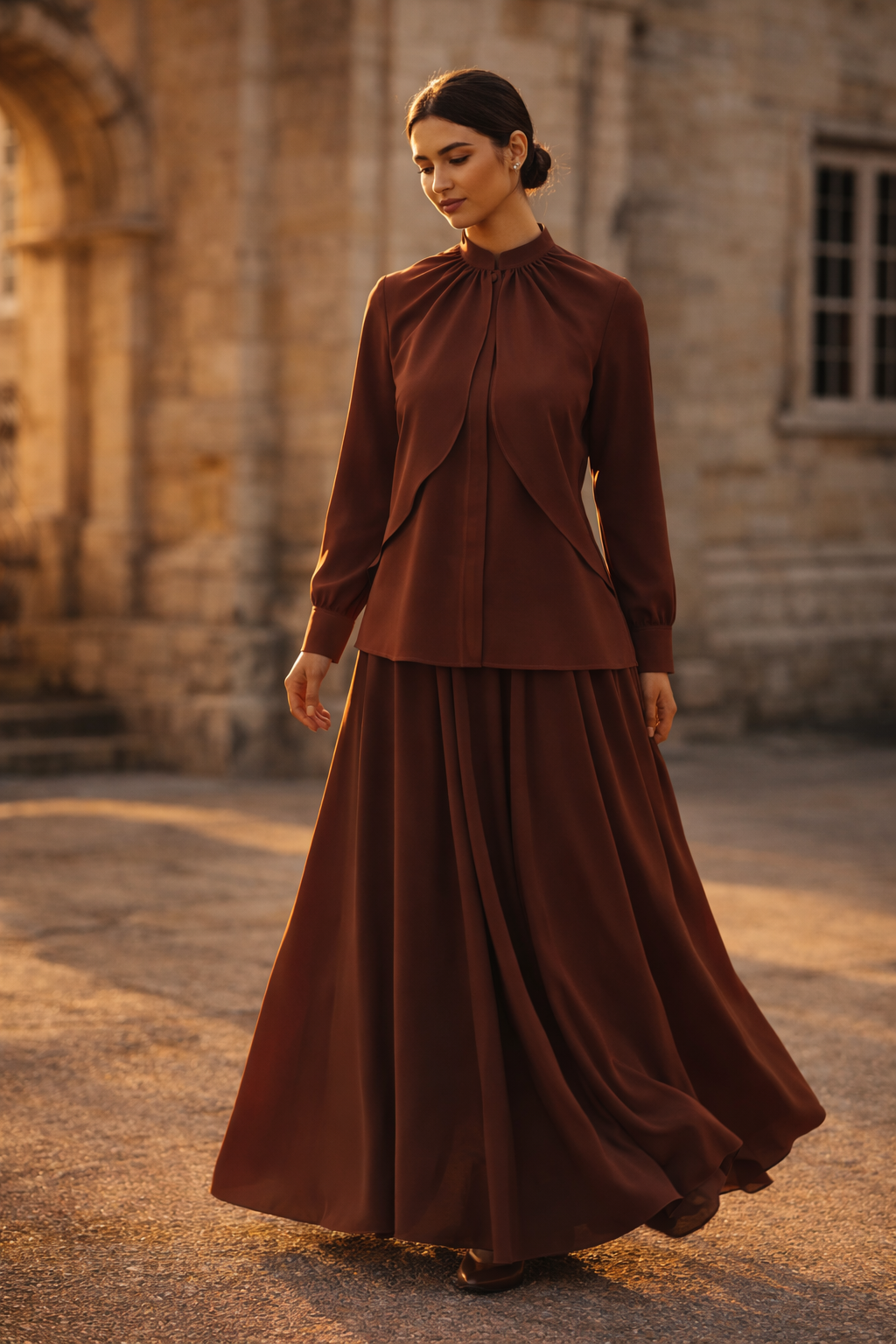 The Petals Bias Cut Flare Skirt