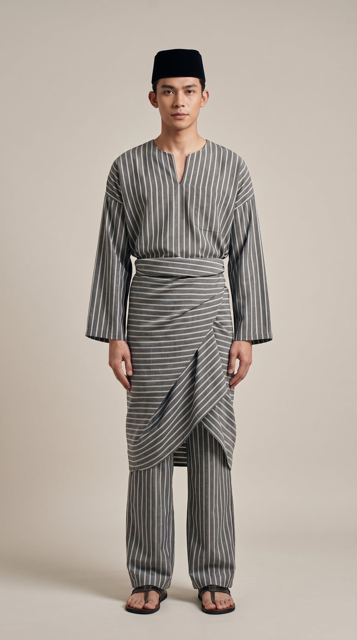 Modern Cotton Linen Stripe Raya Set