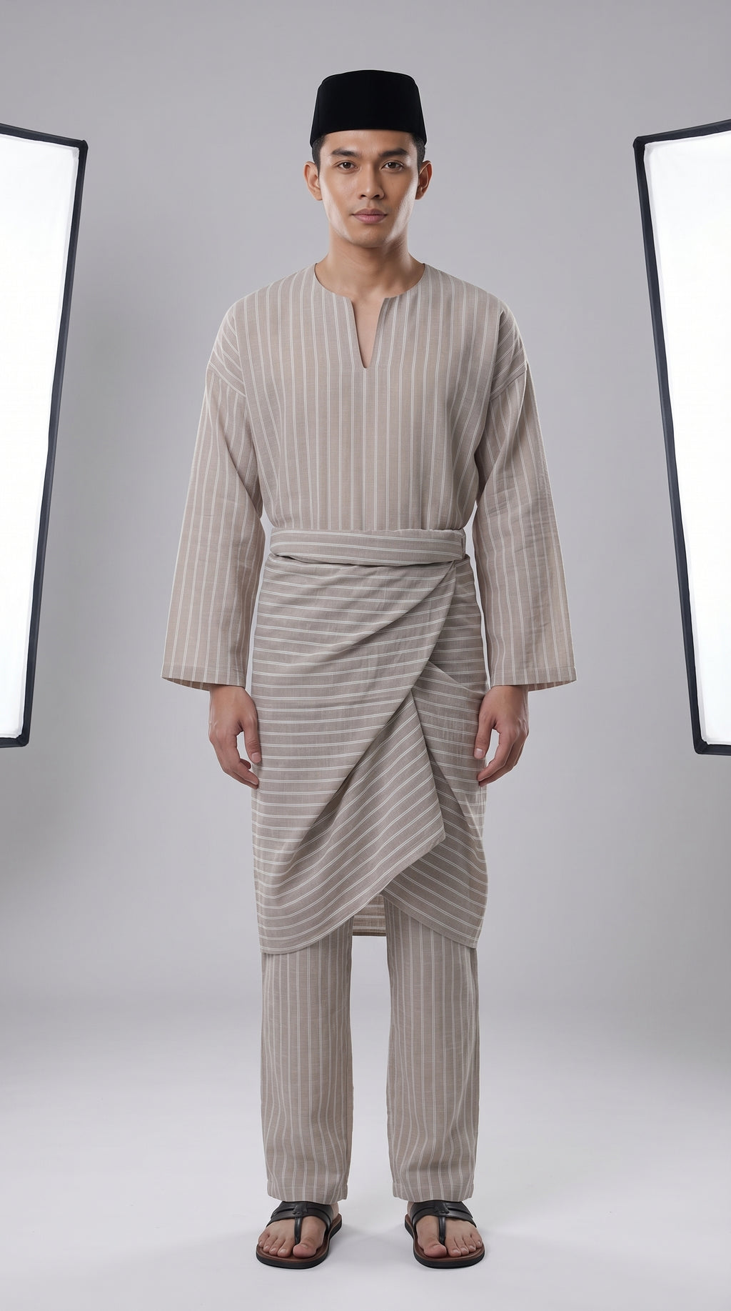 Modern Cotton Linen Stripe Raya Set