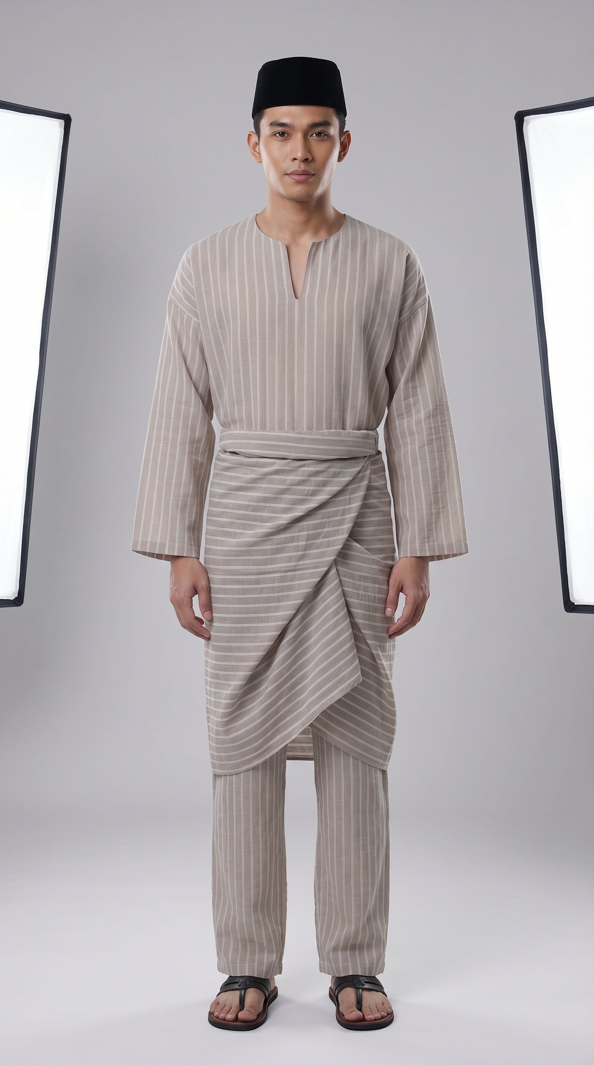 Modern Cotton Linen Stripe Raya Set
