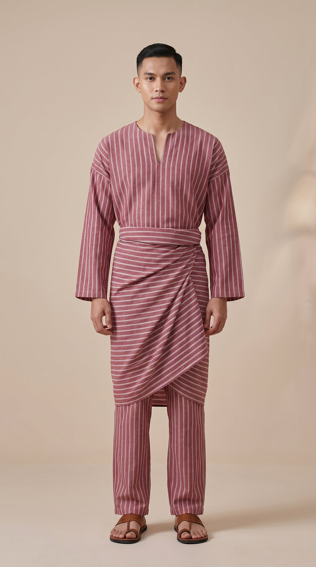 Modern Cotton Linen Stripe Raya Set
