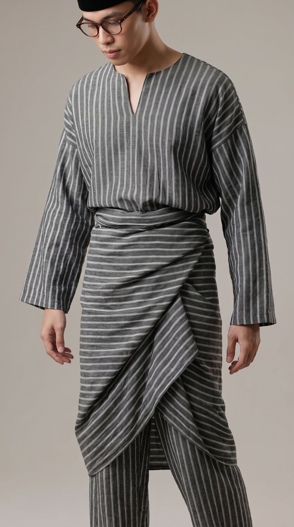 Modern Cotton Linen Stripe Raya Set