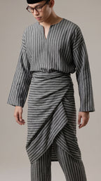 Modern Cotton Linen Stripe Raya Set