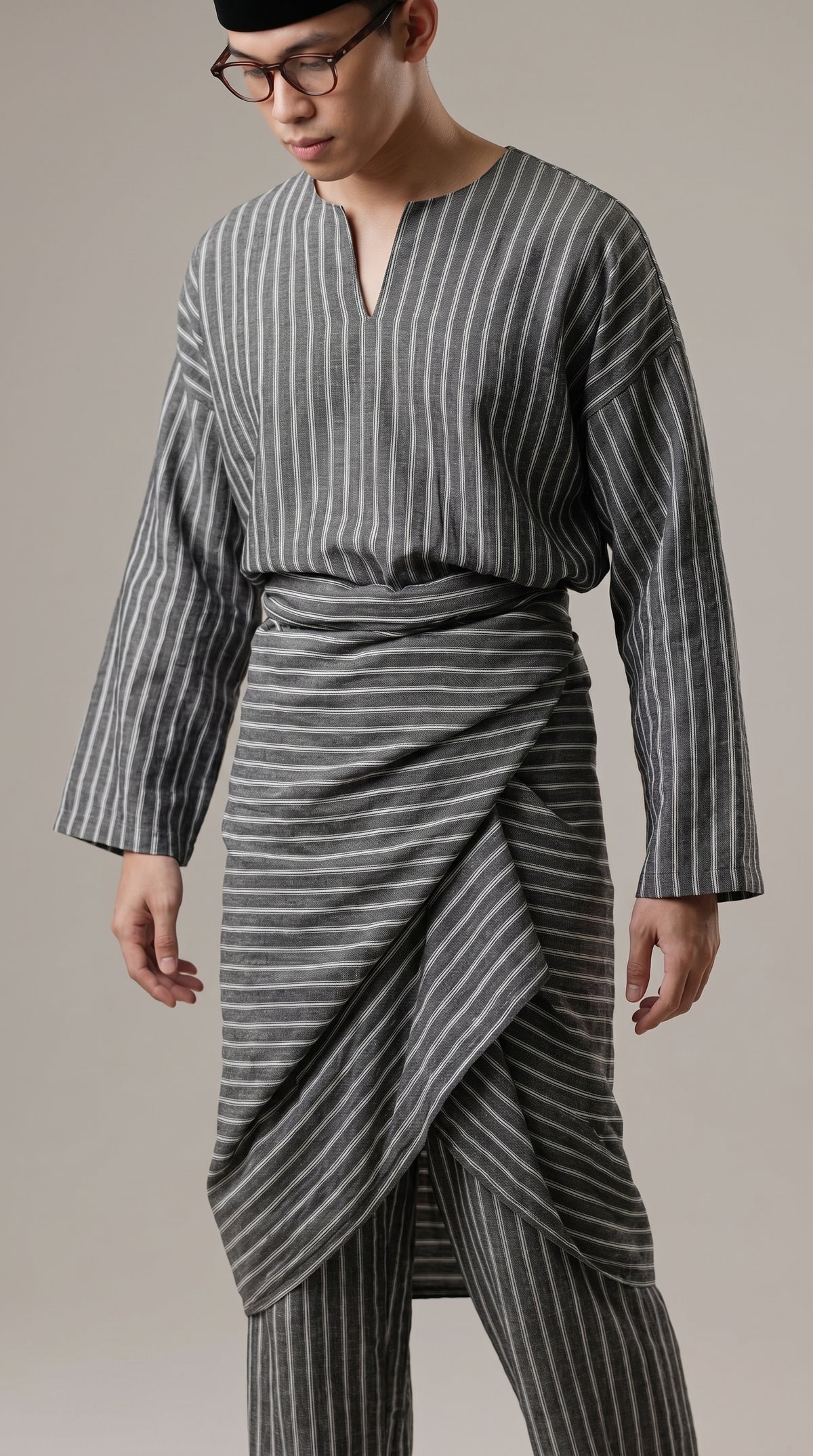 Modern Cotton Linen Stripe Raya Set