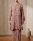 Shazea Kurung dalam Powder Pink Violet