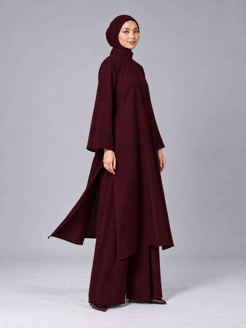Shazea Kurung dalam Powder Pink Violet